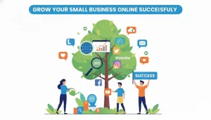 image is about growing business online sucessfully 