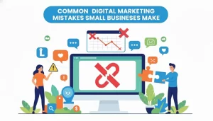 image is about digital marketing mistakes business make